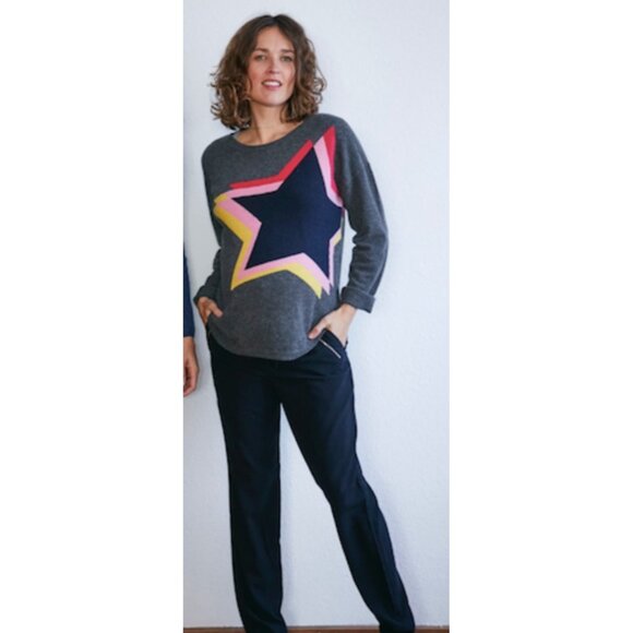 Women’s WYSE London Gray Cashmere sweater With Stars, Size 1 (Runs Big) - Picture 12 of 13